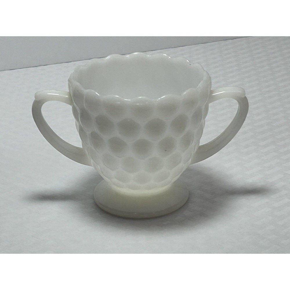 Vintage‎ Anchor Hocking Hobnail Milk Glass Sugar Bowl